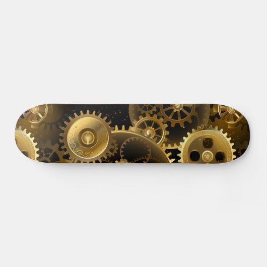 Naadloze Steampunk Brass Gears Skateboard (Horizontaal)