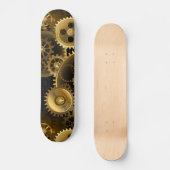Naadloze Steampunk Brass Gears Skateboard (Voorkant)
