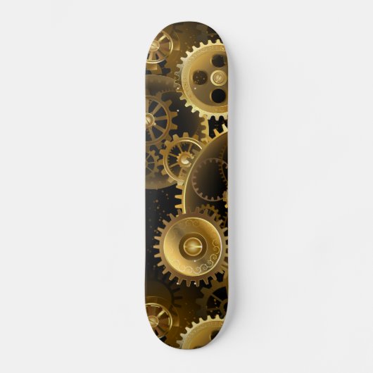Naadloze Steampunk Brass Gears Skateboard (Voorkant)