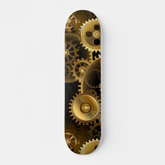 Naadloze Steampunk Brass Gears Skateboard (Voorkant)