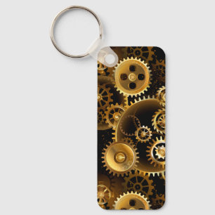 Naadloze Steampunk Brass Gears Sleutelhanger