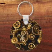 Naadloze Steampunk Brass Gears Sleutelhanger (Voorkant)