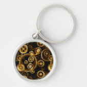 Naadloze Steampunk Brass Gears Sleutelhanger (Voorkant)