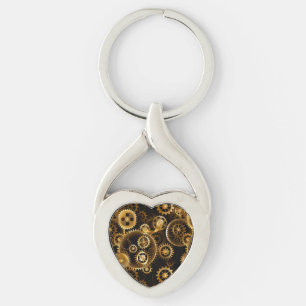 Naadloze Steampunk Brass Gears Sleutelhanger