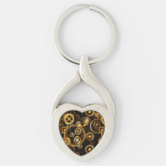 Naadloze Steampunk Brass Gears Sleutelhanger