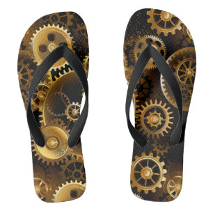 Naadloze Steampunk Brass Gears Teenslippers