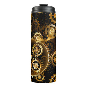Naadloze Steampunk Brass Gears Thermosbeker