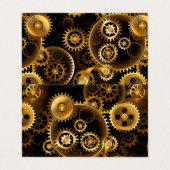 Naadloze Steampunk Brass Gears Visitekaartjes (Buitenkant ongevouwen)