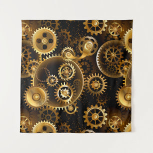 Naadloze Steampunk Brass Gears Wandkleed