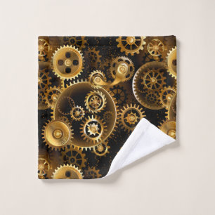 Naadloze Steampunk Brass Gears Washandje