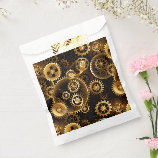 Naadloze Steampunk Messing Tandwielen Bedankzakje (Gezegeld)