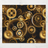 Naadloze Steampunk Messing Tandwielen Bier Etiket (Enkel label)