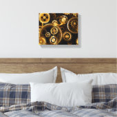 Naadloze Steampunk messing tandwielen Canvas Afdruk (Insitu (Slaapkamer))