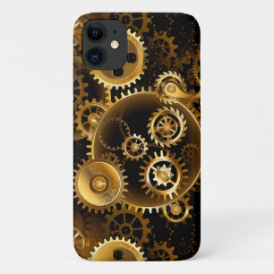 Naadloze Steampunk Messing Tandwielen iPhone 11 Hoesje