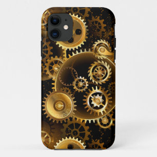 Naadloze Steampunk Messing Tandwielen iPhone 11 Hoesje