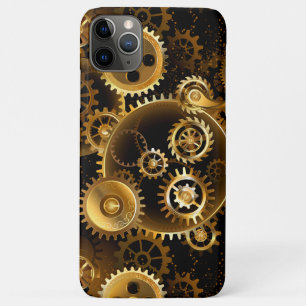 Naadloze Steampunk messing tandwielen iPhone 11 Pro Max Hoesje
