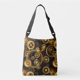 Naadloze Steampunk messing tandwielen Crossbody Tas
