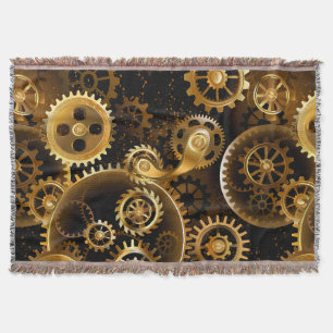 Naadloze Steampunk messing tandwielen Deken