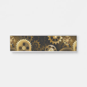 Naadloze Steampunk messing tandwielen Deurbordje