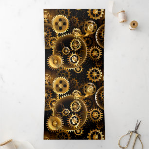 Naadloze Steampunk messing tandwielen Drieluik Wenskaart