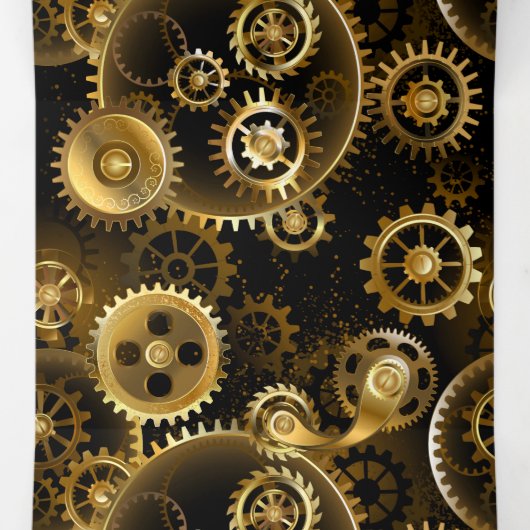 Naadloze Steampunk messing tandwielen Drieluik Wenskaart (Binnenkant midden)