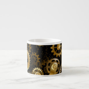 Naadloze Steampunk messing tandwielen Espresso Kop