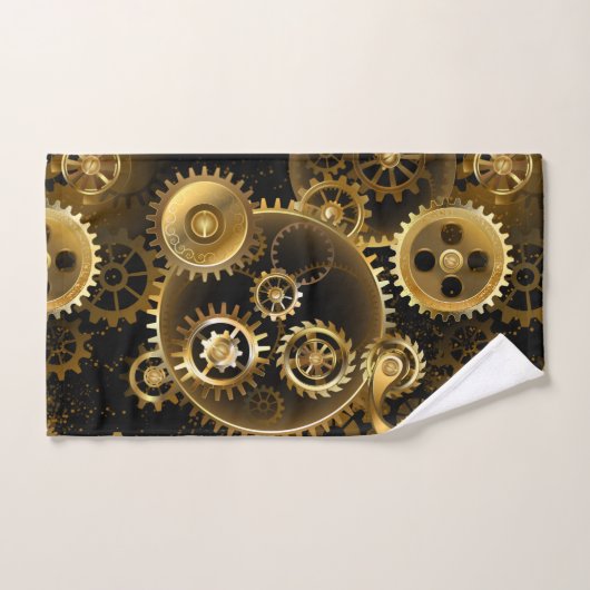 Naadloze Steampunk messing tandwielen Handdoek (Handdoek)