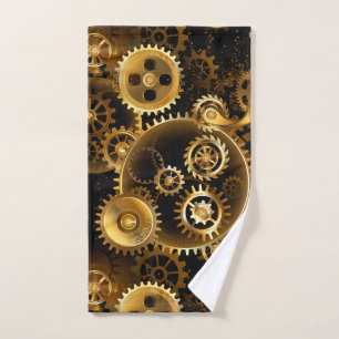 Naadloze Steampunk messing tandwielen Handdoek