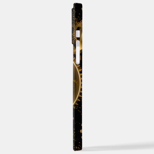Naadloze Steampunk Messing Tandwielen iPhone Hoesje (Linkerkant)