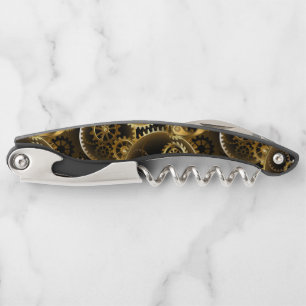 Naadloze Steampunk Messing Tandwielen Kurkentrekker