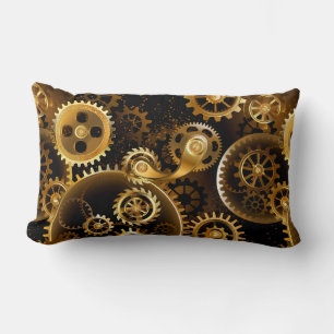 Naadloze Steampunk messing tandwielen Kussen