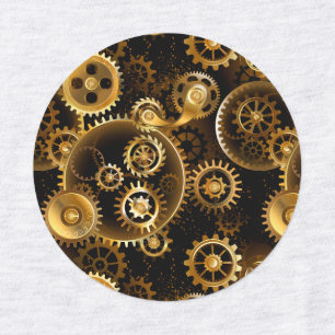 Naadloze Steampunk messing tandwielen Labels