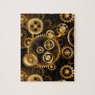 Naadloze Steampunk Messing Tandwielen Legpuzzel