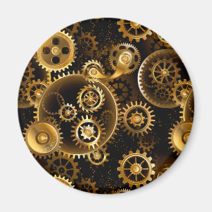 Naadloze Steampunk messing tandwielen Magneet