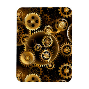 Naadloze Steampunk Messing Tandwielen Magneet
