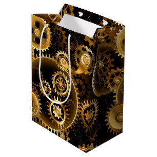 Naadloze Steampunk messing tandwielen Medium Cadeauzakje