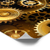 Naadloze Steampunk messing tandwielen Poster (Hoek)
