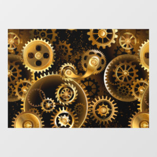 Naadloze Steampunk messing tandwielen Raamsticker