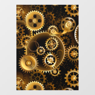 Naadloze Steampunk messing tandwielen Raamsticker