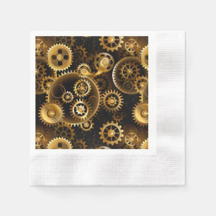 Naadloze Steampunk Messing Tandwielen Servet