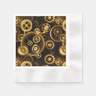 Naadloze Steampunk Messing Tandwielen Servet