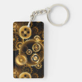 Naadloze Steampunk Messing Tandwielen Sleutelhanger (achterkant)