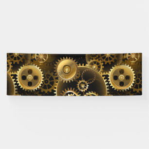 Naadloze Steampunk Messing Tandwielen Spandoek