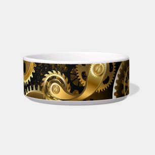 Naadloze Steampunk messing tandwielen Voerbakje