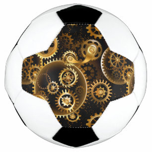 Naadloze Steampunk Messing Tandwielen Voetbal