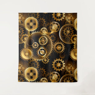 Naadloze Steampunk Messing Tandwielen Wandkleed