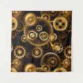 Naadloze Steampunk messing tandwielen Wandkleed (Voorkant (horizontaal))