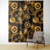 Naadloze Steampunk messing tandwielen Wandkleed (In situ)