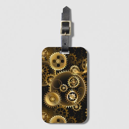 Naadloze Stoomtech Koperen Tandwielen Bagagelabel (Voorkant (verticaal))