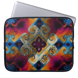 naadloze textuurachtergrond. Diagonale golven Laptop Sleeve